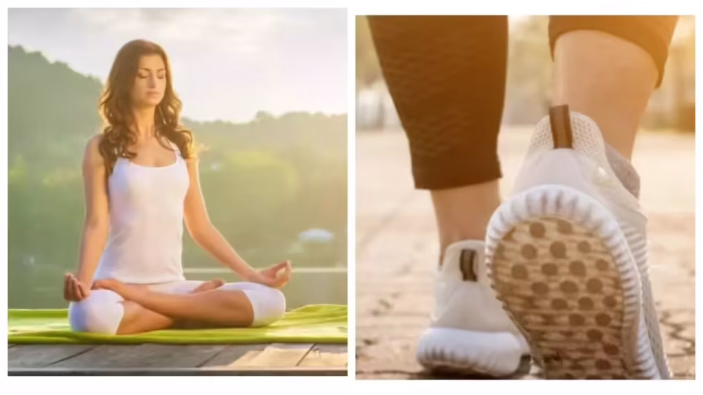 Comparison of yoga practice and morning walking for weight loss, cardiovascular fitness and stress relief