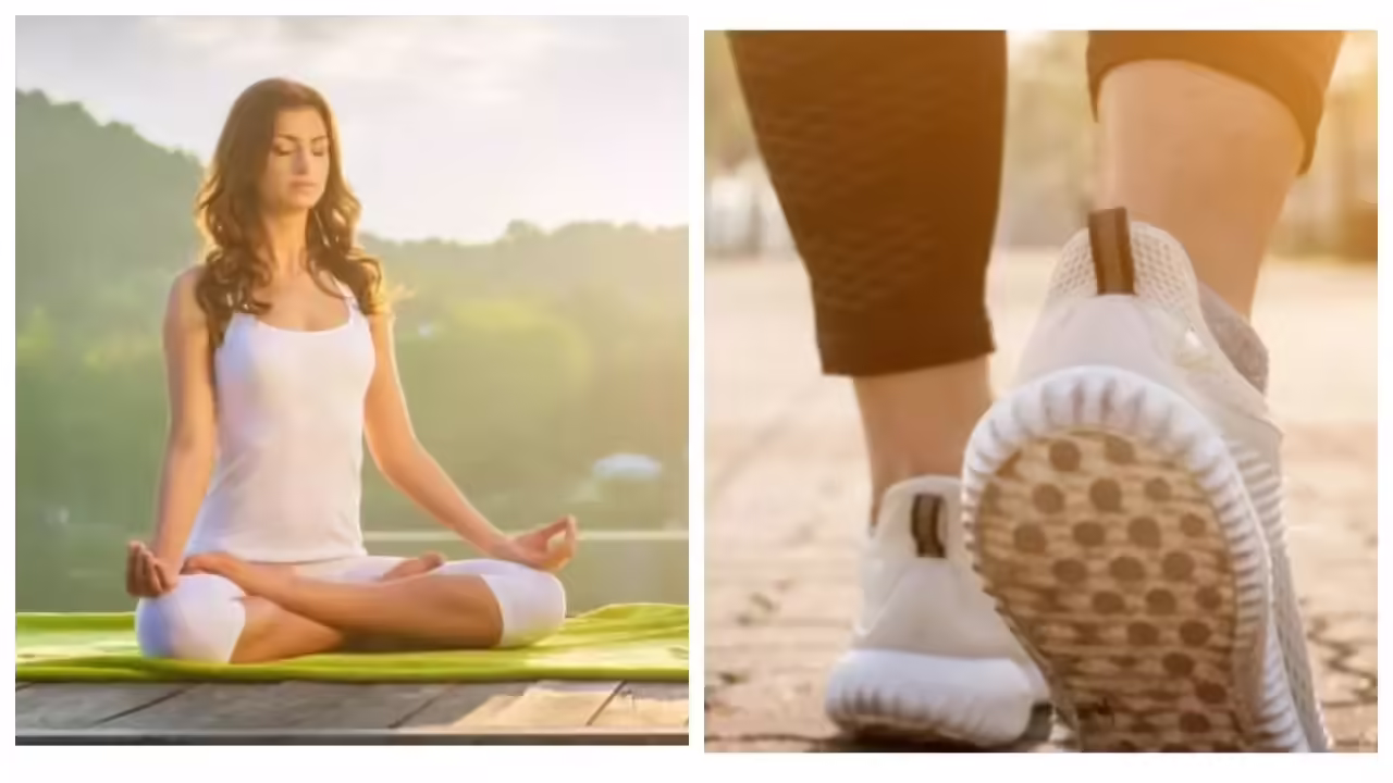 Comparison of yoga practice and morning walking for weight loss, cardiovascular fitness and stress relief